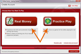 Play for Real Money or Practice Play